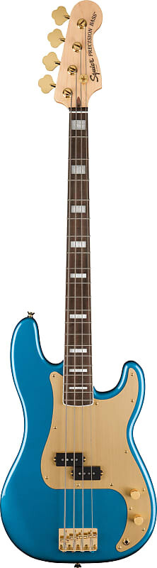 

Fender Squier 40th Anniversary Precision Bass Gold Edition — синий Лейк-Плэсид
