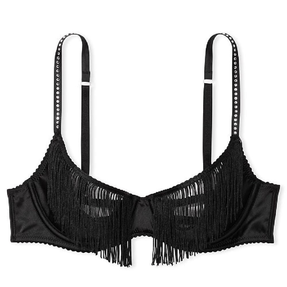 

Бюстгальтер Victoria's Secret Very Sexy Fringe Open Quarter Cup, черный