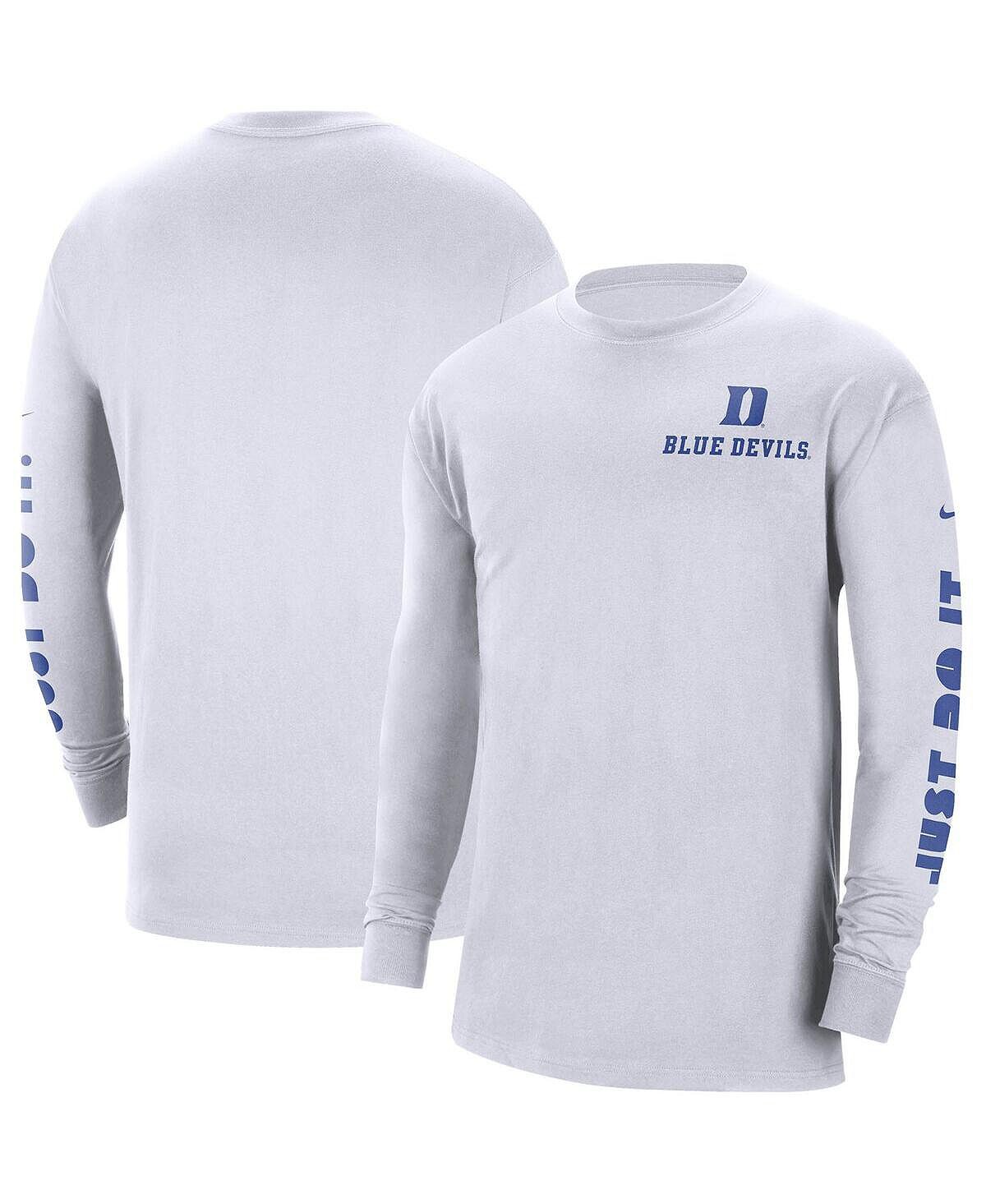 

Мужская белая футболка с длинным рукавом duke blue devils heritage max 90 Nike, белый