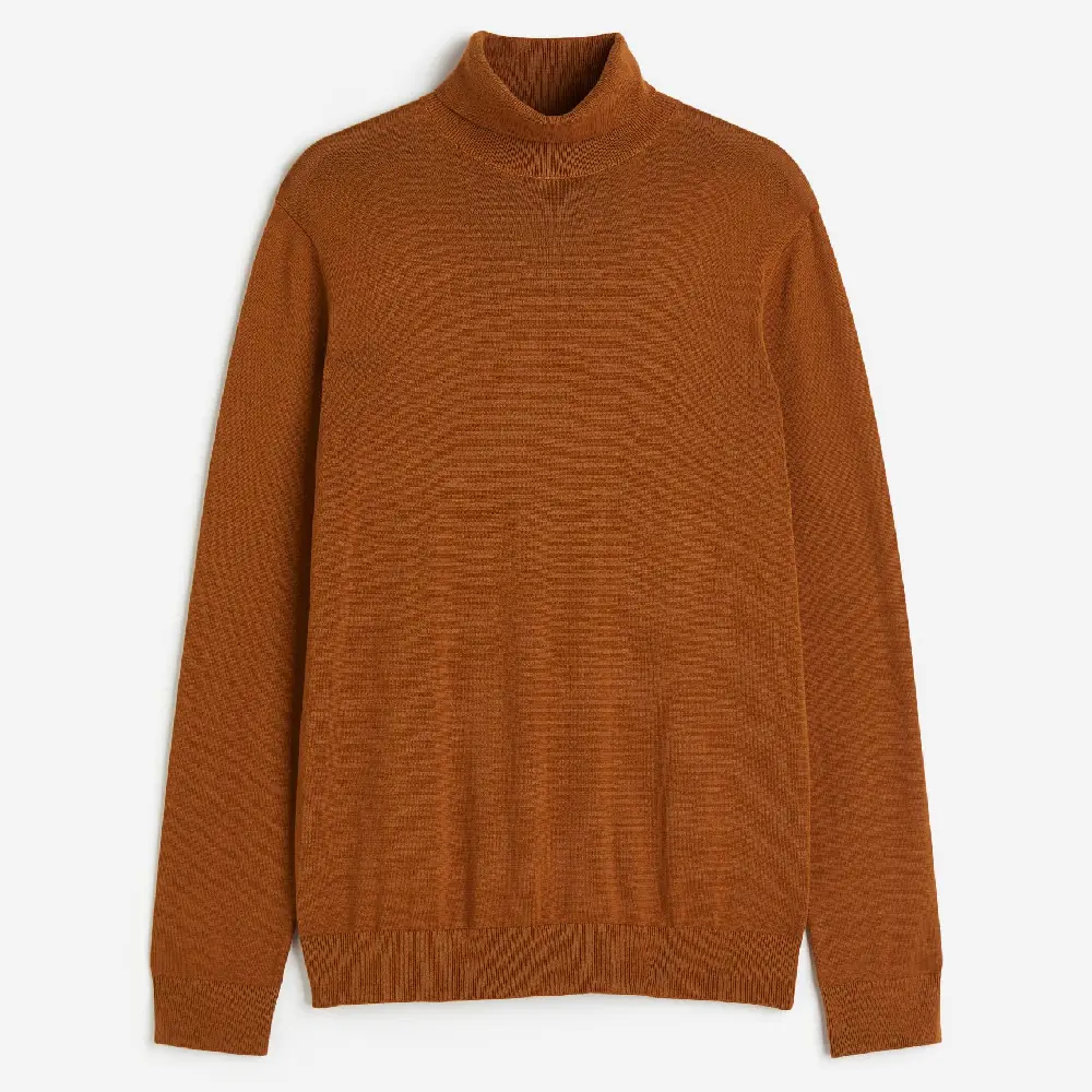 

Водолазка H&M Slim Fit Fine-knit Turtleneck, коричневый