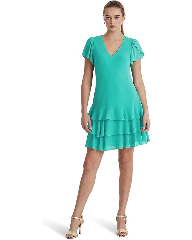 

Платье LAUREN Ralph Lauren Georgette Drop-Waist, натуральный