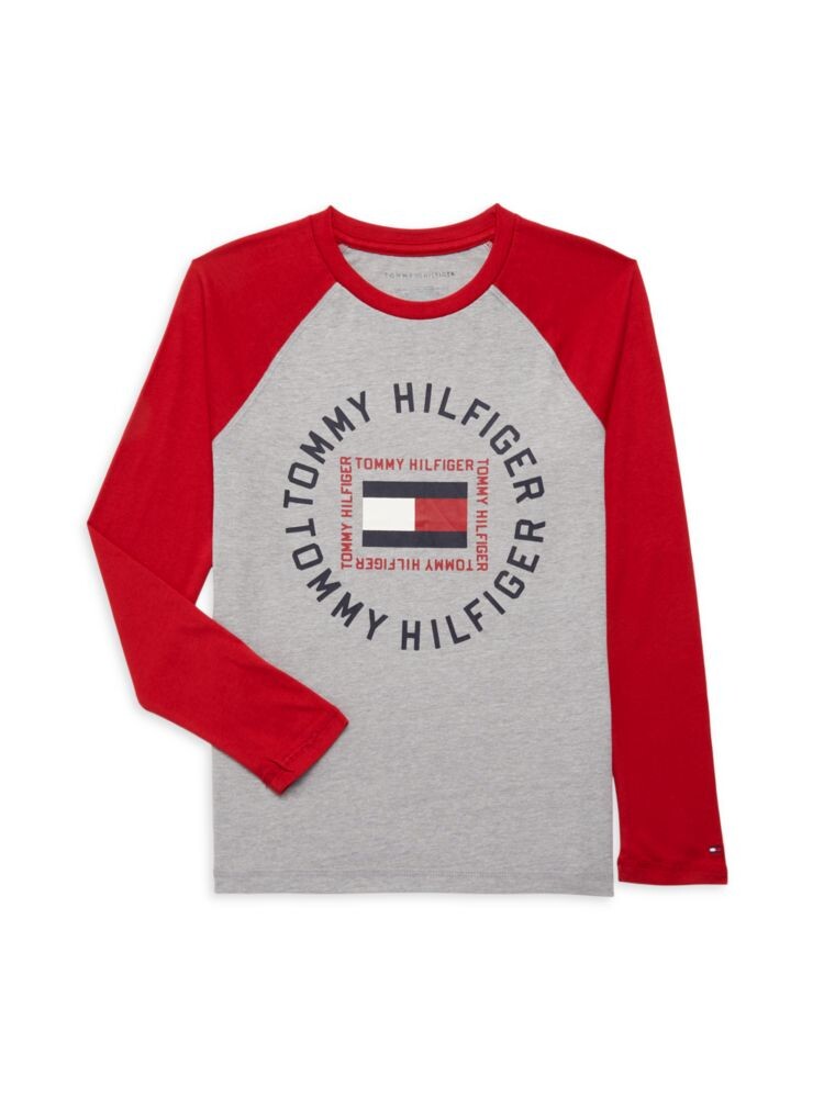 

Футболка с логотипом и графическим рисунком для мальчика Tommy Hilfiger, цвет Grey Heather