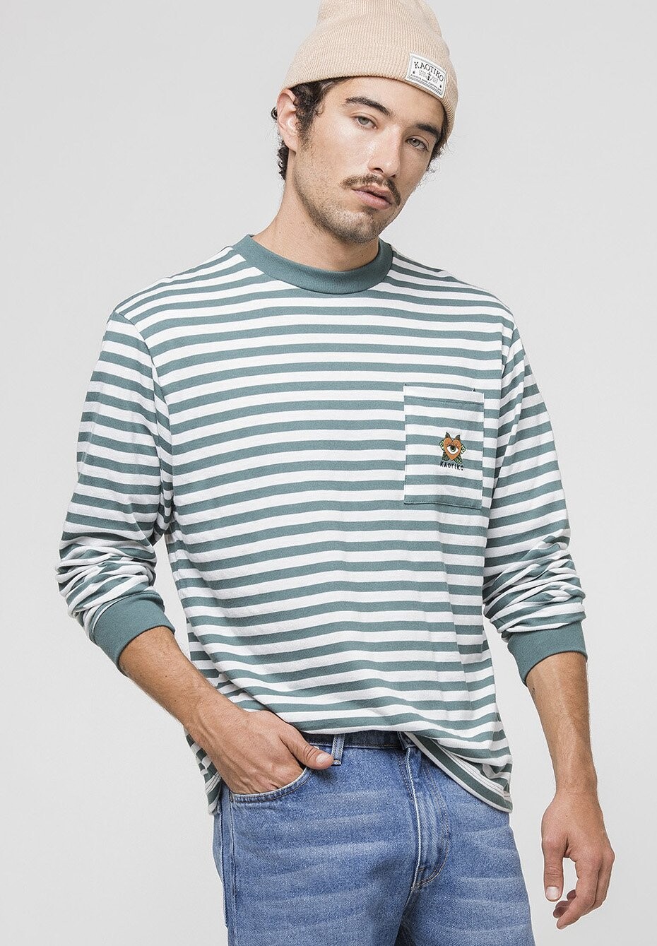 

Футболка с длинными рукавами M/L STRIPED HEART Kaotiko, футболка gestreiftes Herz