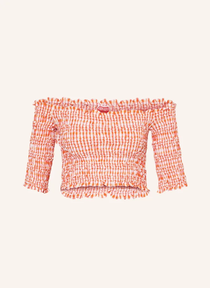 

Топ с открытыми плечами и рюшами Kenzo, белый