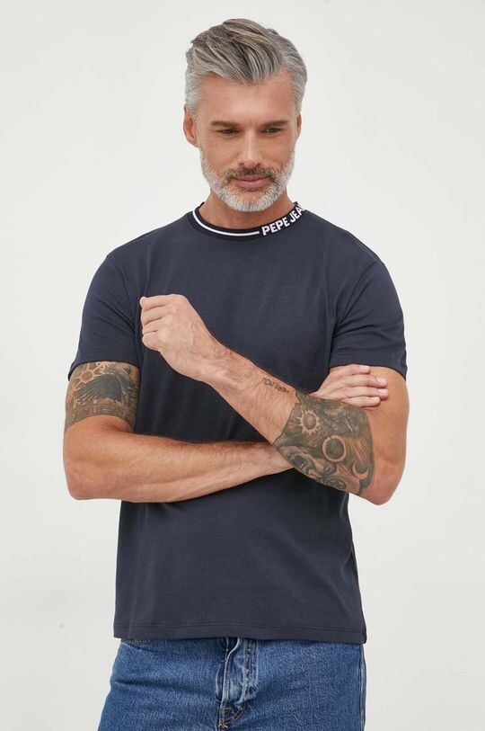 

Хлопковая футболка WARIAN Pepe Jeans, темно-синий
