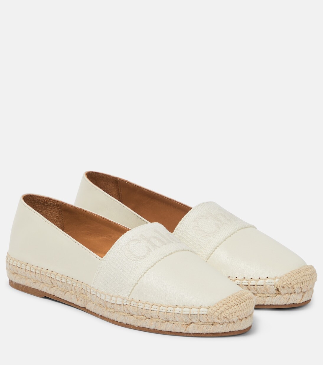 

Кожаные эспадрильи piia с логотипом Chloé, белый