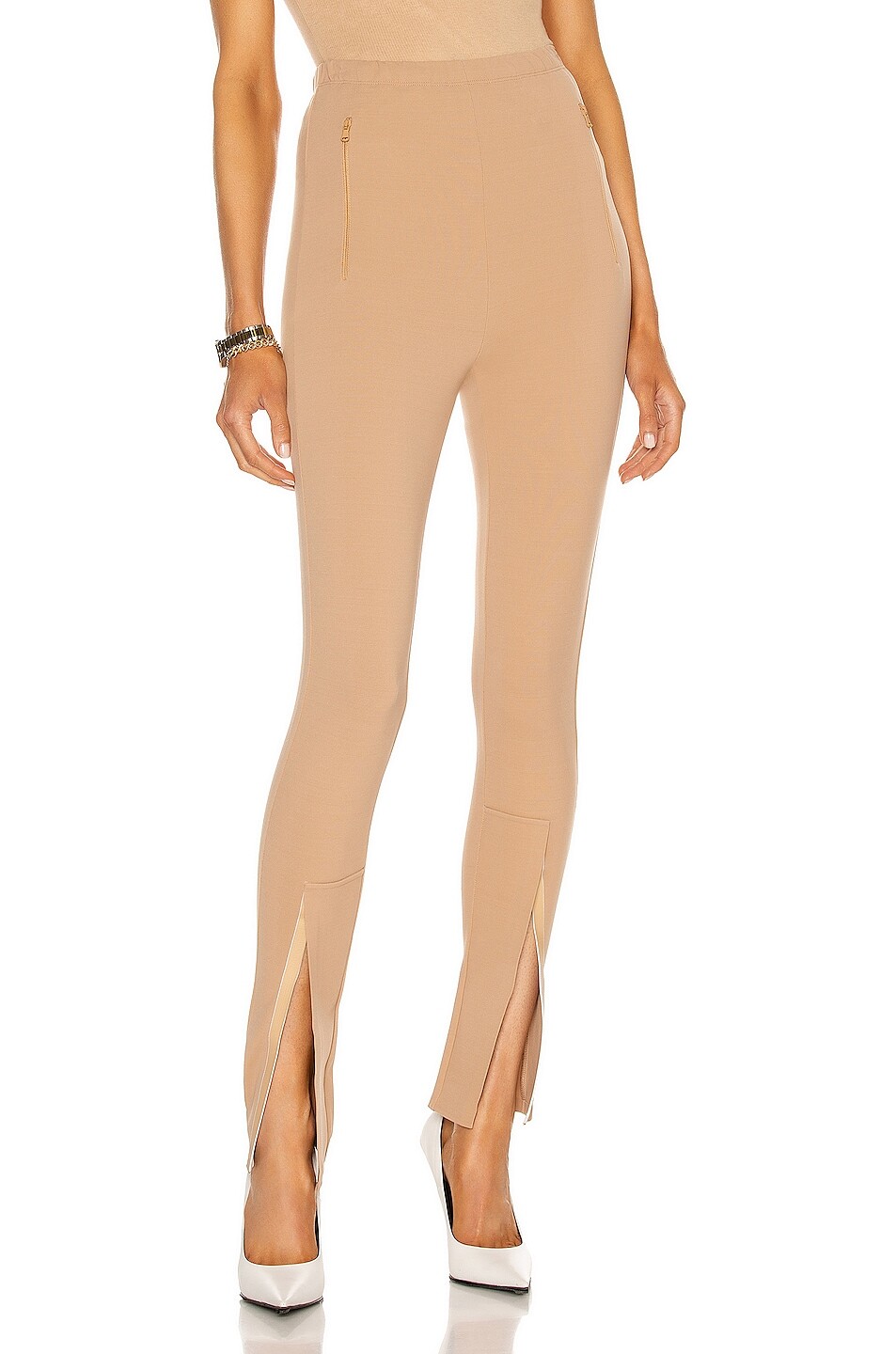 

Брюки Wardrobe.Nyc Front Zip Legging, кэмел