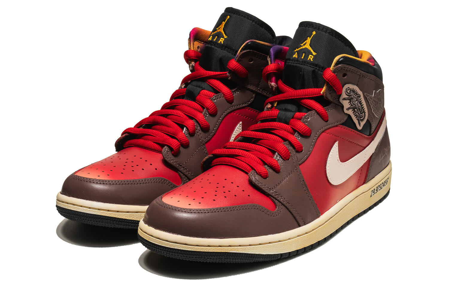 

Кроссовки Air Jordan 1 Vintage Basketball Shoes Men Mid-top Red, красный