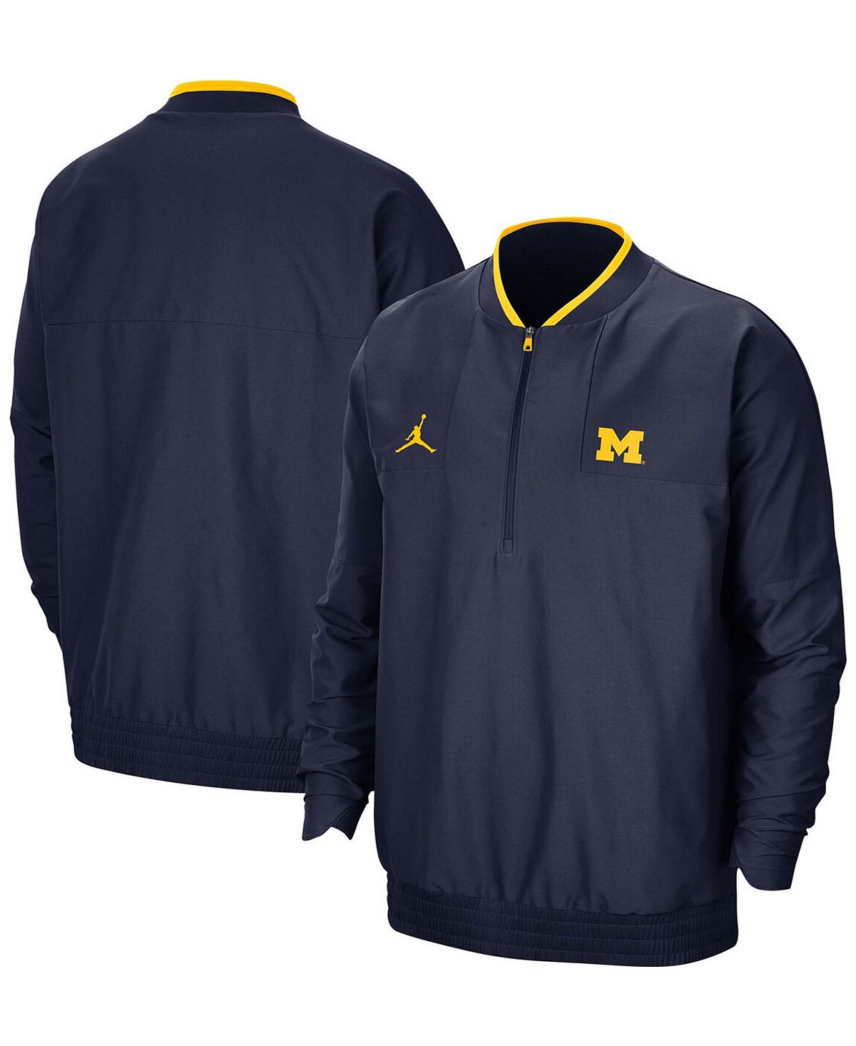 Брендовая мужская куртка michigan wolverines 2021 coach half-zip jacket Jordan, мульти - фото