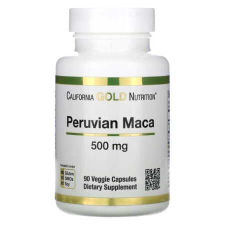 Перуанская мака California Gold Nutrition, 500 мг, 90 растительных капсул бромелайн 500 мг 90 капсул california gold nutrition