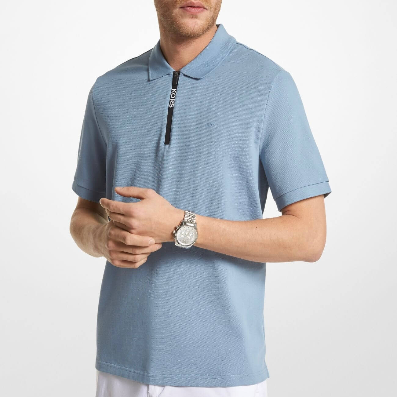 

Футболка-поло Michael Kors Cotton Half-Zip, синий