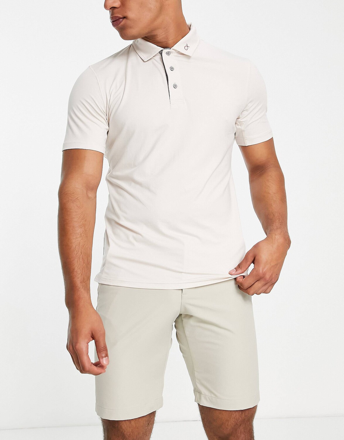

Рубашка-поло Calvin Klein Golf красного и каменного цветов