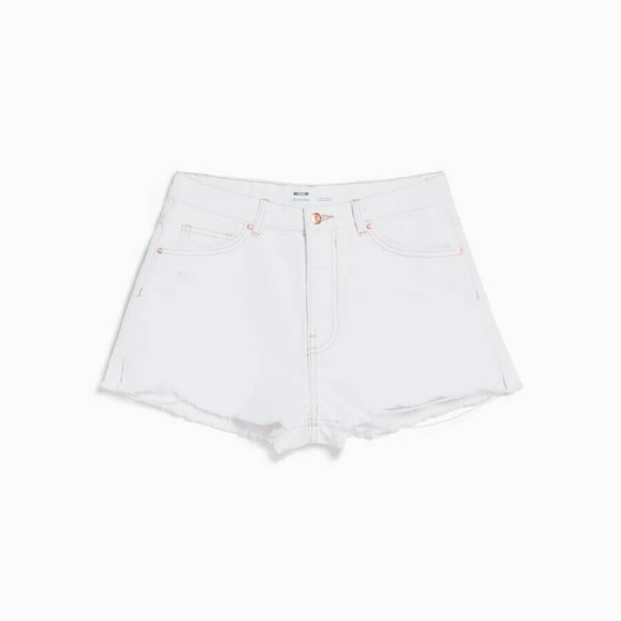 

Шорты Bershka Vintage Ripped Denim, белый
