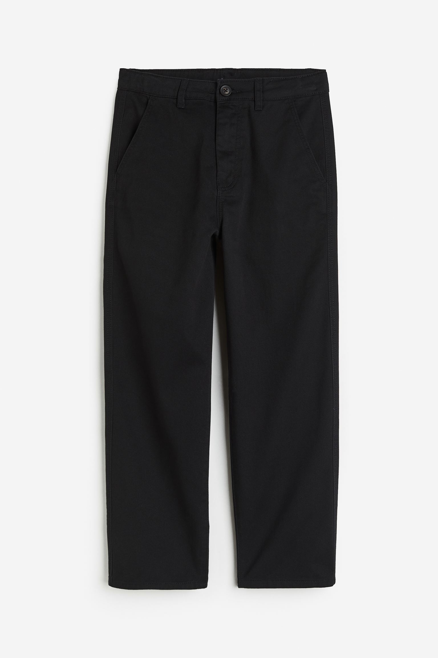 Брюки H&M Relaxed, черный брюки чинос из твила button blue