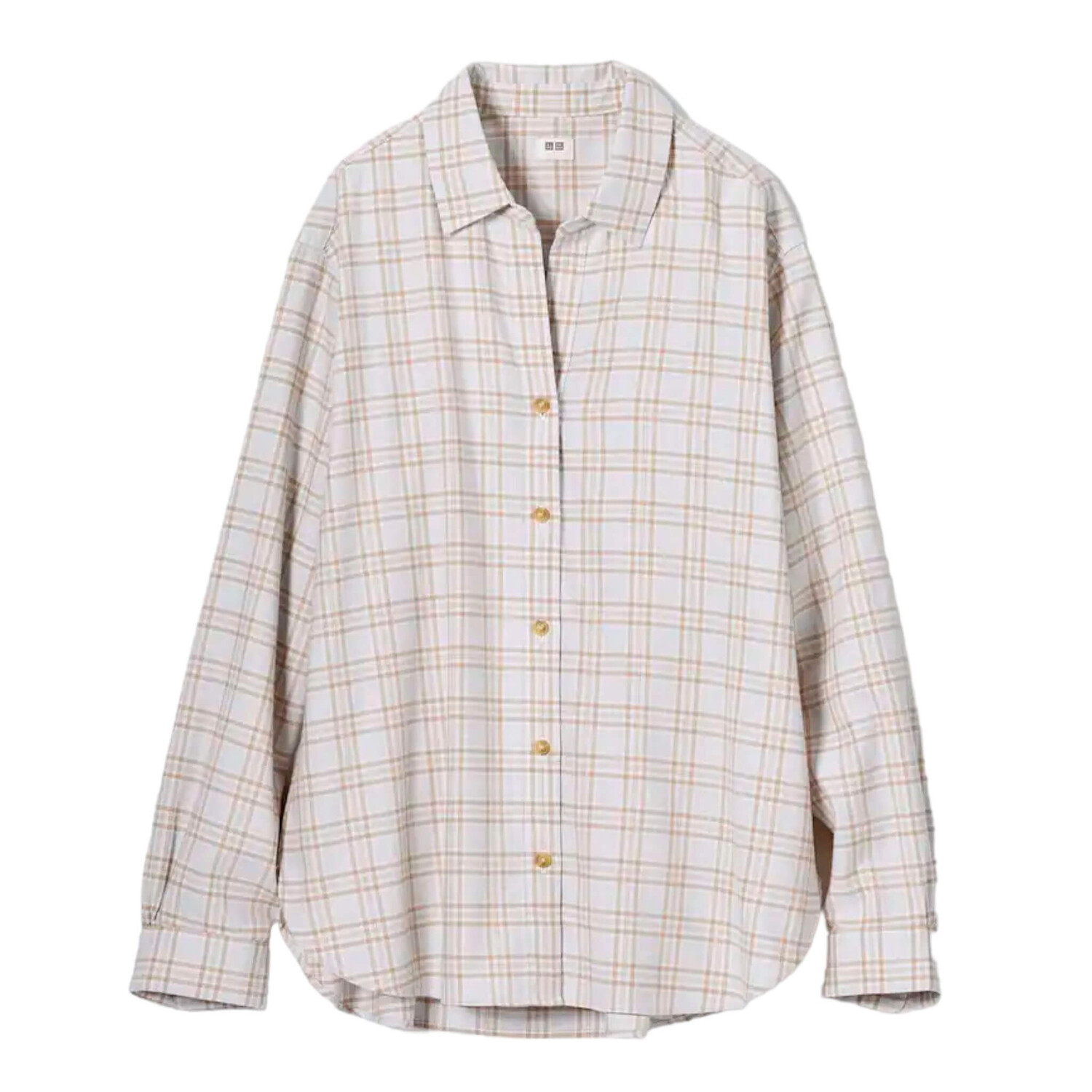 

Рубашка Uniqlo Soft Brushed Checked Long Sleeved, серый