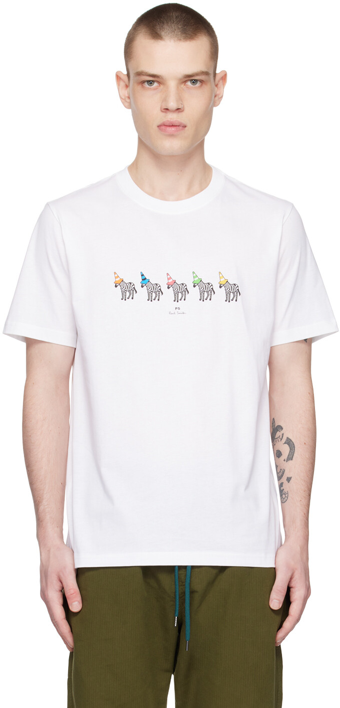 

Белая футболка Zebra Line Up PS by Paul Smith, Белый