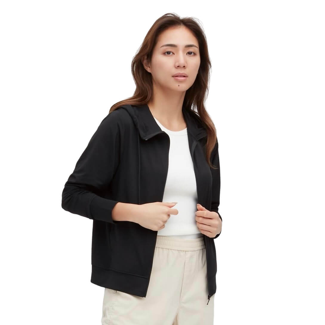 Толстовка Uniqlo Airsm Mesh UV Protection Zipped, черный куртка uniqlo uv protection 3d cut pocketable серый