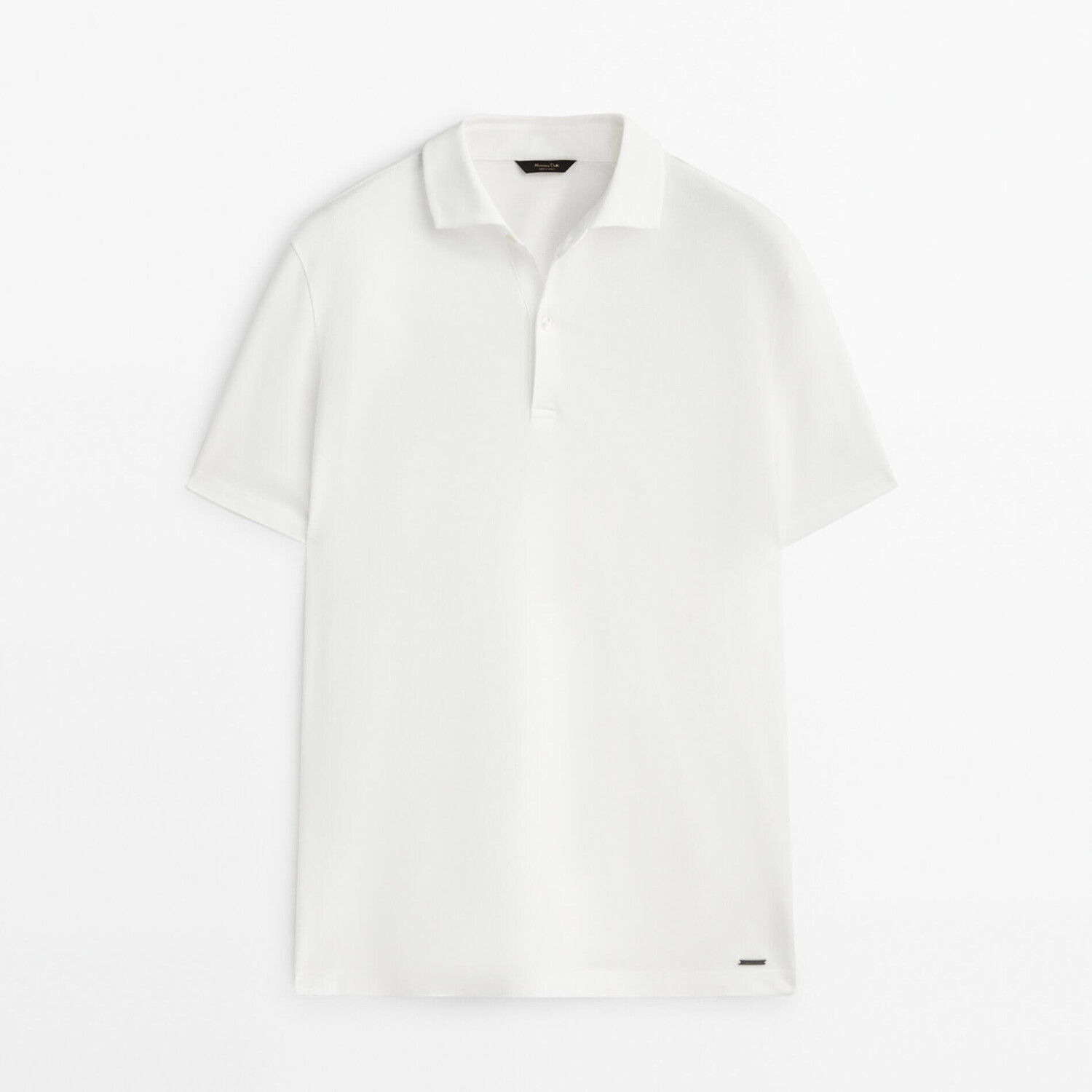 

Рубашка-поло Massimo Dutti Cotton Check Texture Knit, кремовый