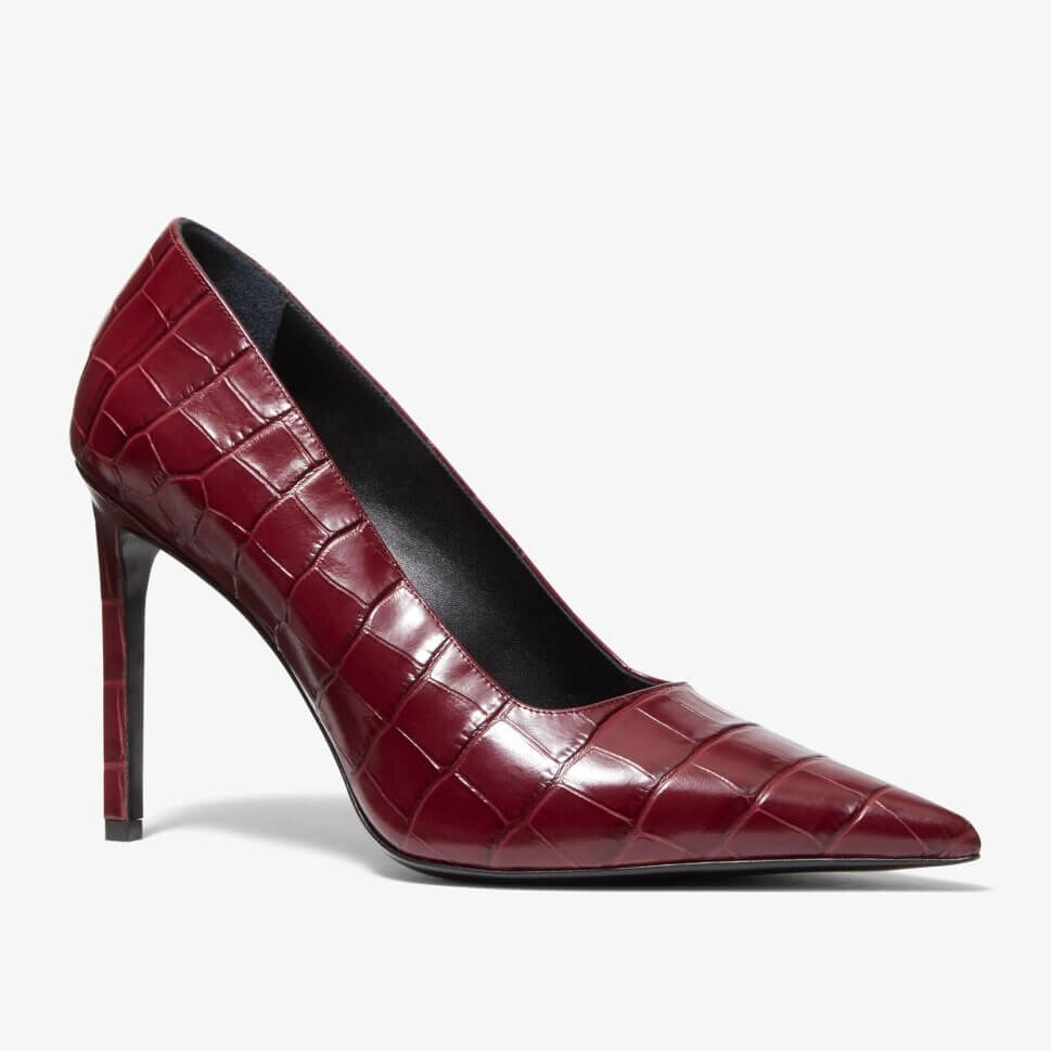 

Туфли Michael Kors Martine Crocodile Embossed Leather Pump, бургнуди