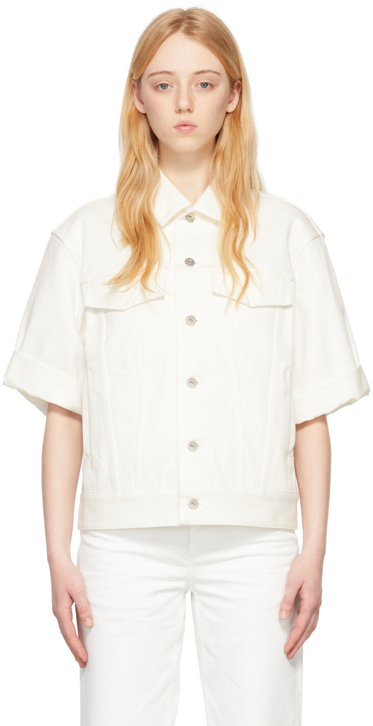 

Белая джинсовая куртка с коротким рукавом Jil Sander