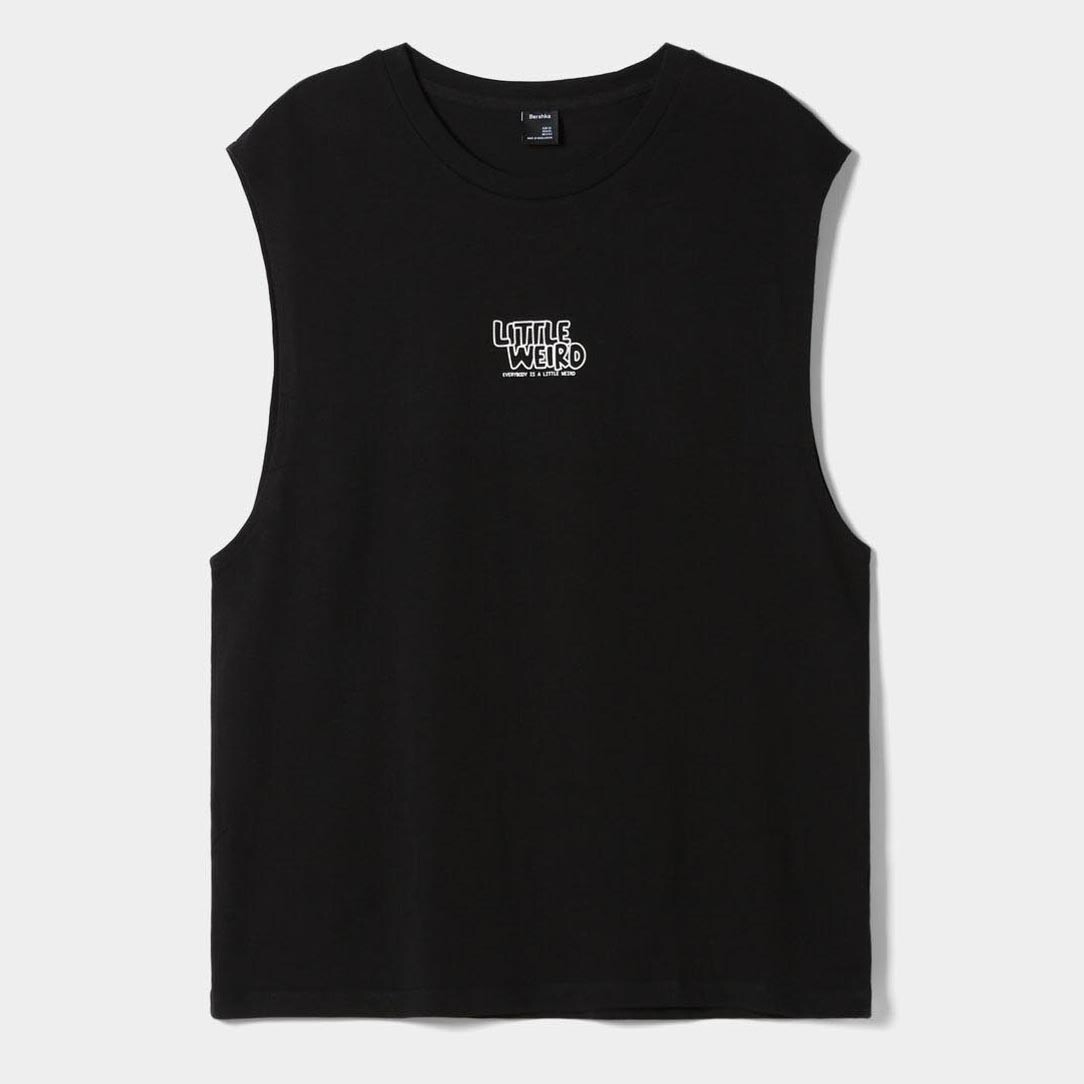 

Футболка Bershka Worker-style Fit Sleeveless, черный