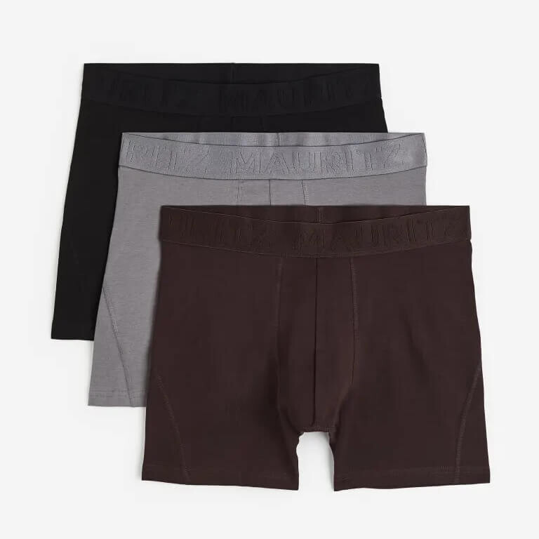

Набор боксеров H&M Xtra Life, 3 предмета, черный/серый/коричневый