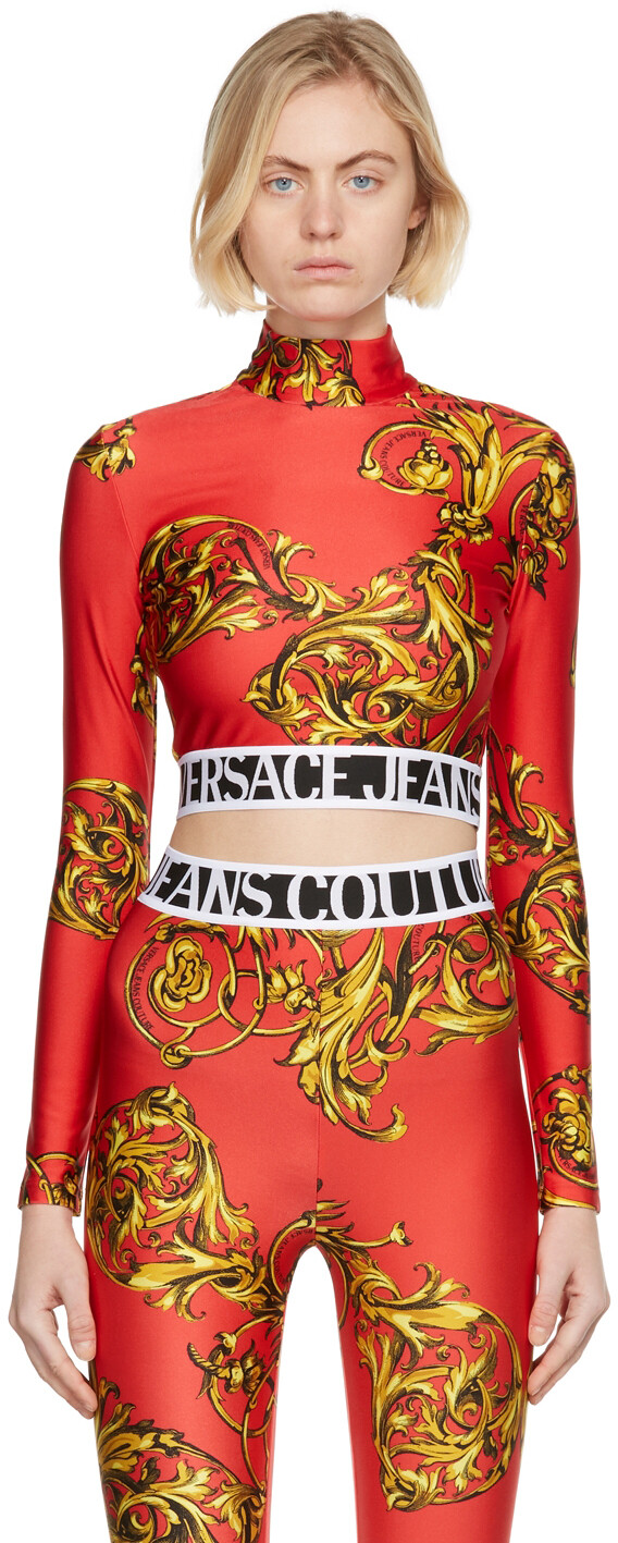 

Красная укороченная водолазка Regalia Baroque Versace Jeans Couture