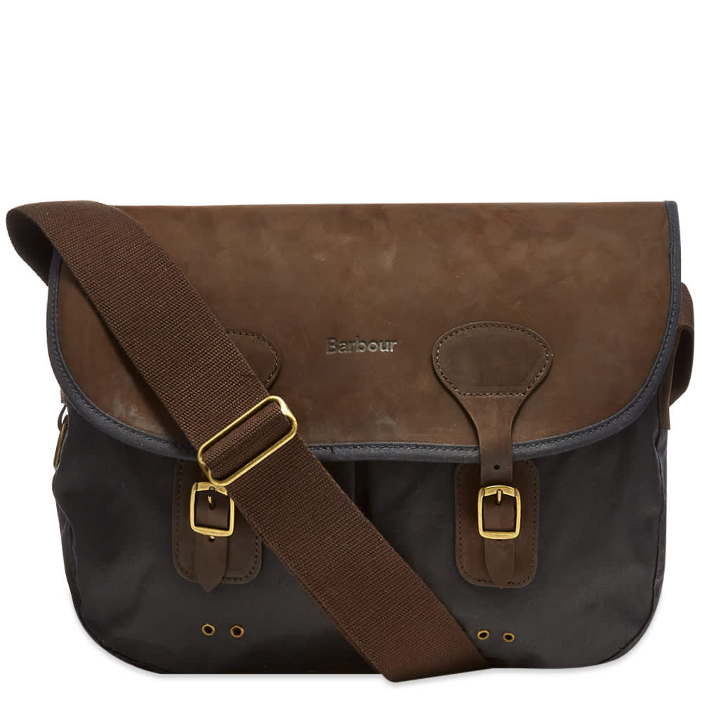 Barbour wax store leather tarras bag