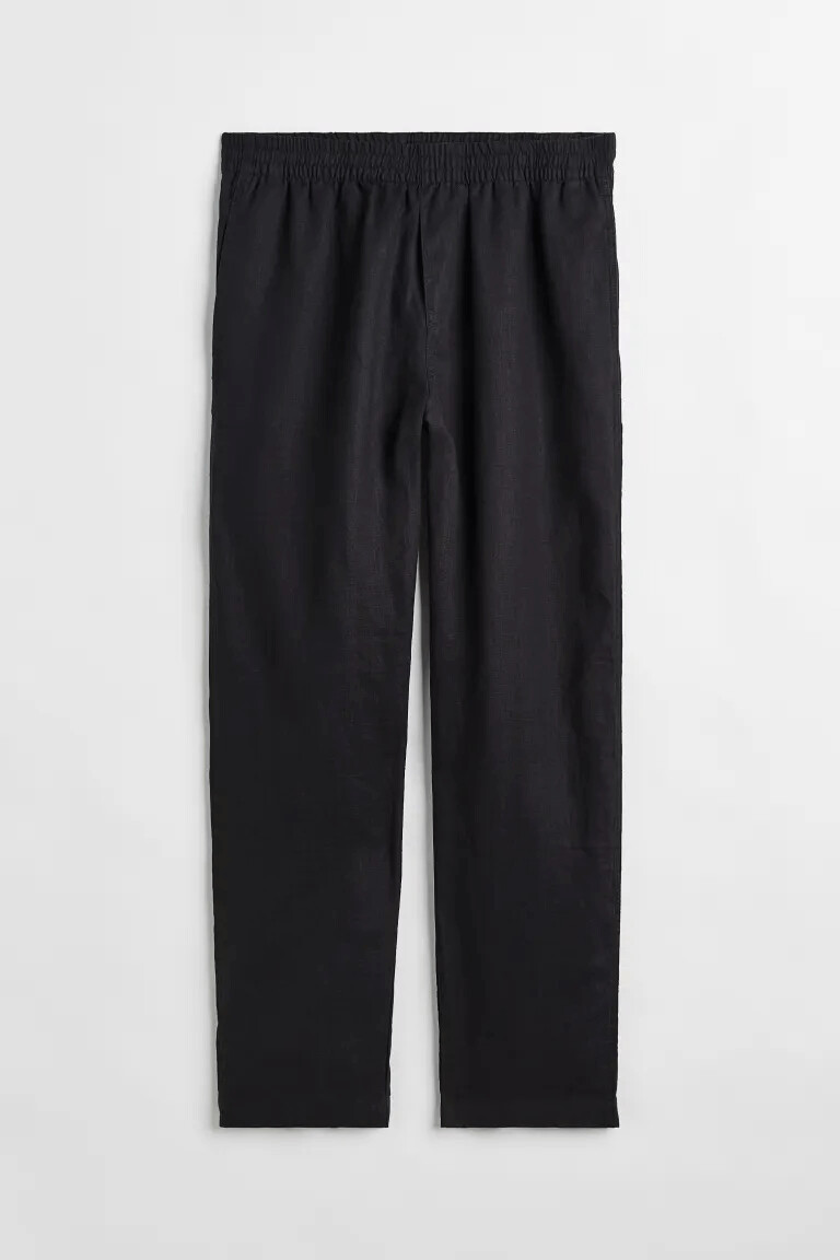

Брюки H&M Lniane Regular Fit, черный