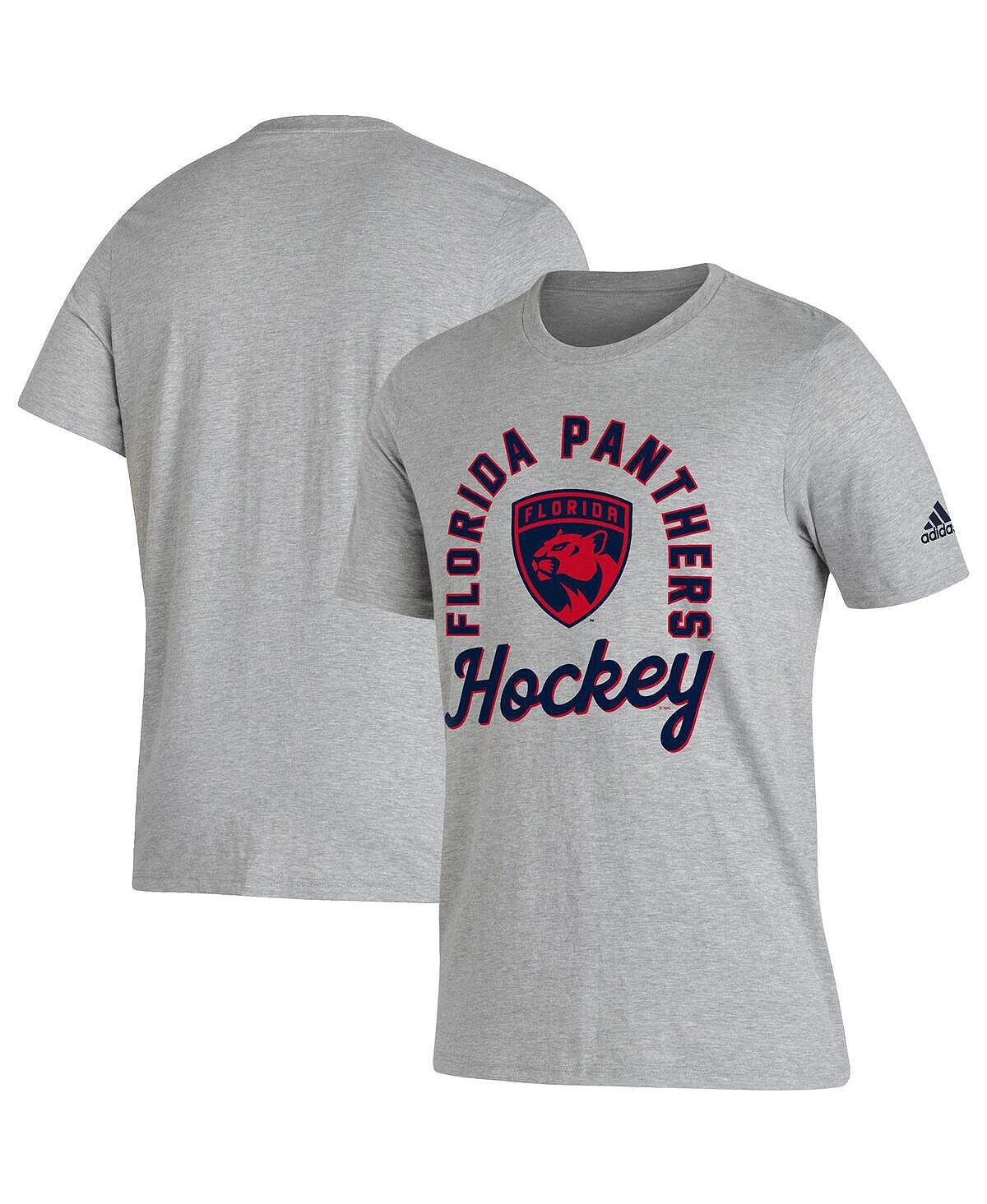 

Мужская серая футболка с усилителем florida panthers adidas, серый