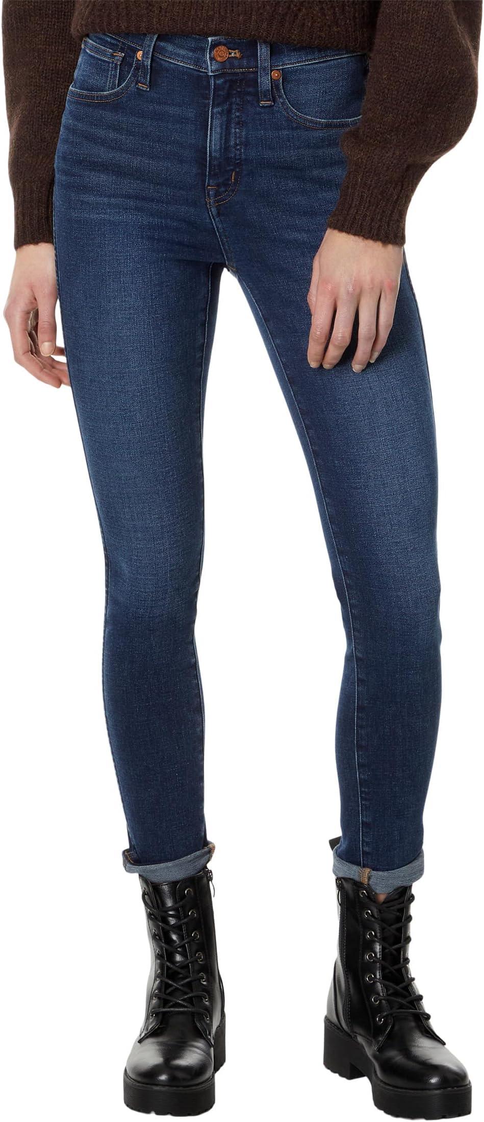 Джинсы 10 High-Rise Skinny Jeans in Kingston Wash Madewell, цвет Kingston цена и фото