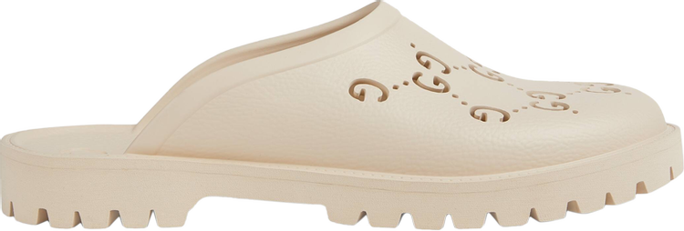 Сандалии Gucci Slip On Sandal Cut Out Monogram - Mystic White, белый - фото