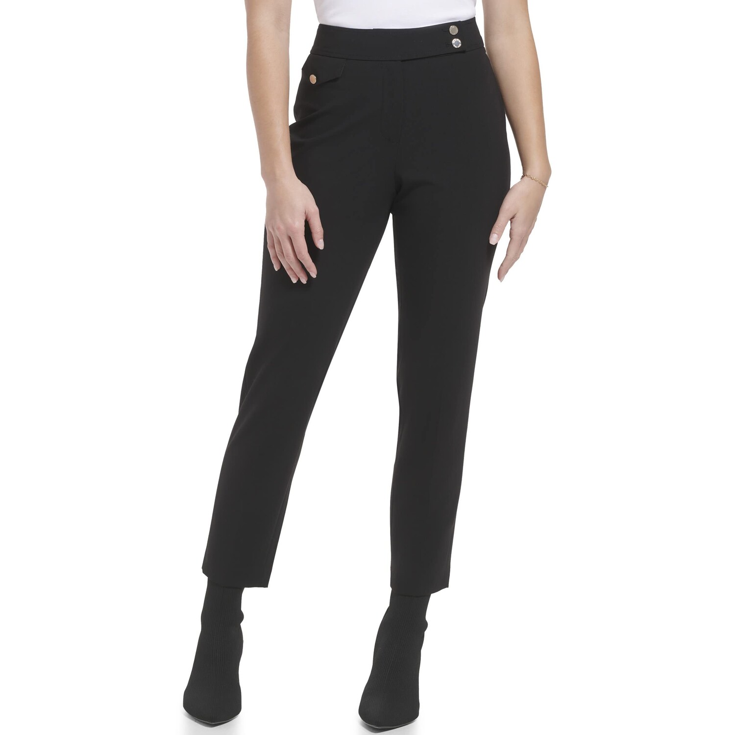 

Брюки с высокой посадкой Calvin Klein, Two-Button Tab Belt Straight