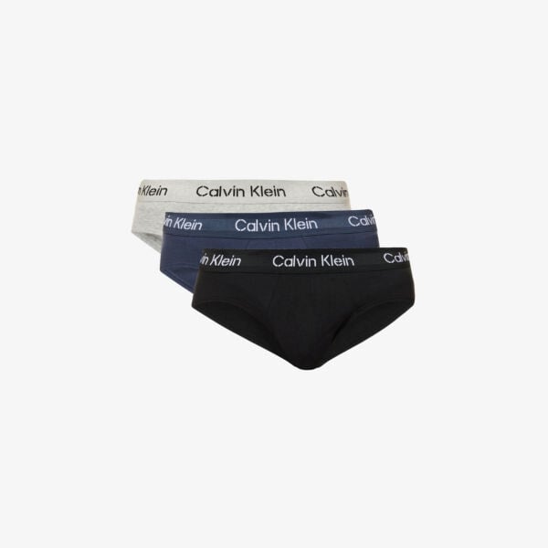 

Комплект из трех трусов из эластичного хлопка с фирменным поясом Calvin Klein, мультиколор