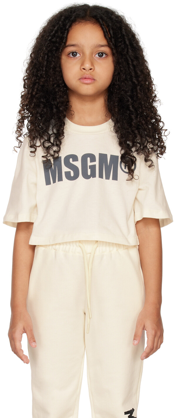 

Детская укороченная футболка Off-White MSGM Kids