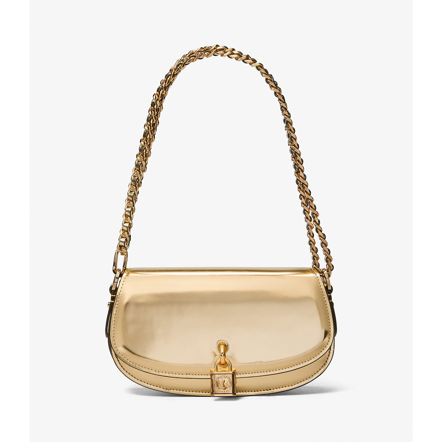 

Сумка Michael Michael Kors Mila Small Metallic Leather Shoulder, золотистый