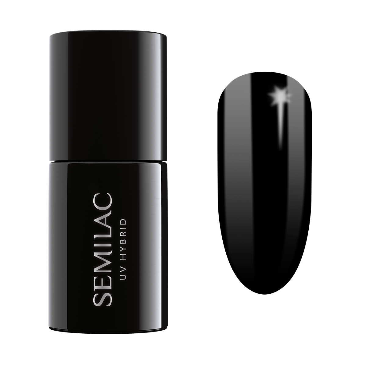 Semilac UV Hybrid гибридный лак для ногтей, 031 Black Diamond