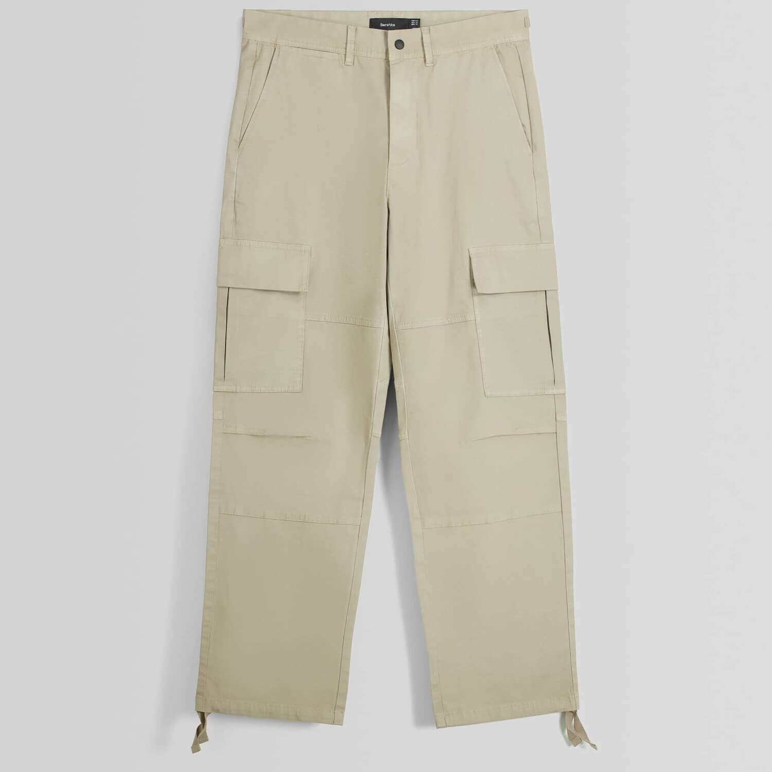 

Брюки Bershka Adjustable Wide-Leg Cargo, светло-коричневый