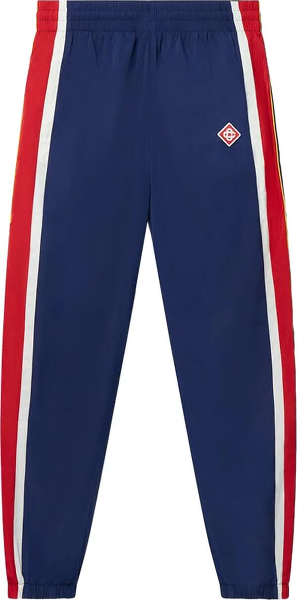 Спортивные брюки-ракушки Casablanca с боковыми вставками, темно-синие