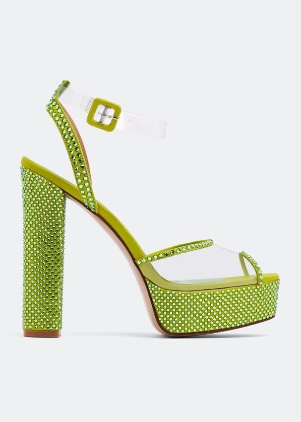 

Туфли на платформе ANDREA WAZEN Antigone plexi platform heels, зеленый