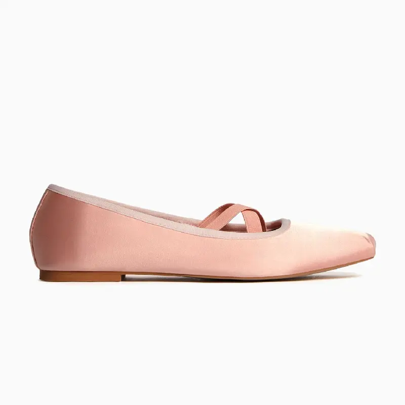 

Балетки Bershka Stretch Satin Flats, розовый