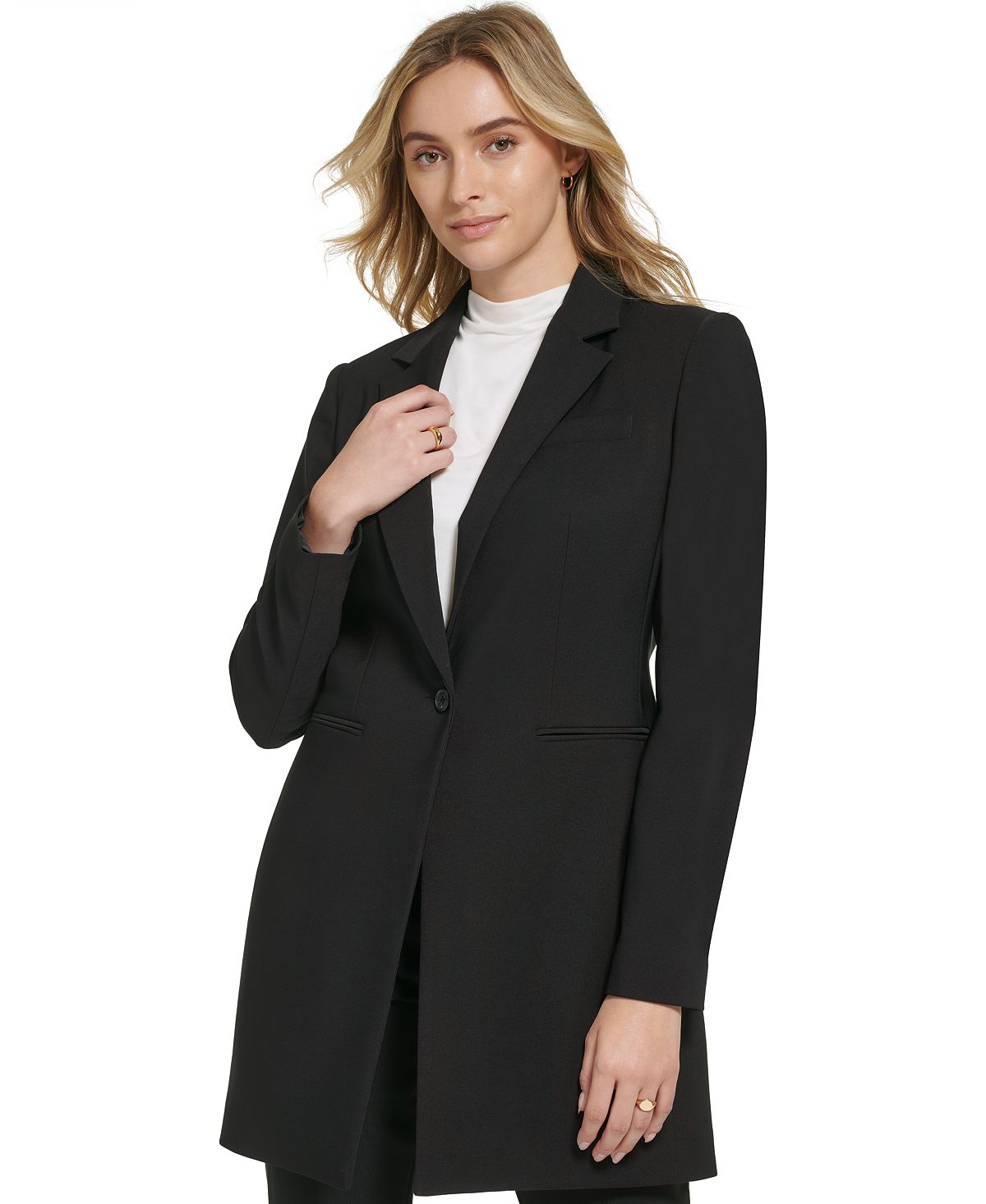 Куртка x-fit на одной пуговице Calvin Klein, черный женский пиджак lux на одной пуговице calvin klein цвет charcoal