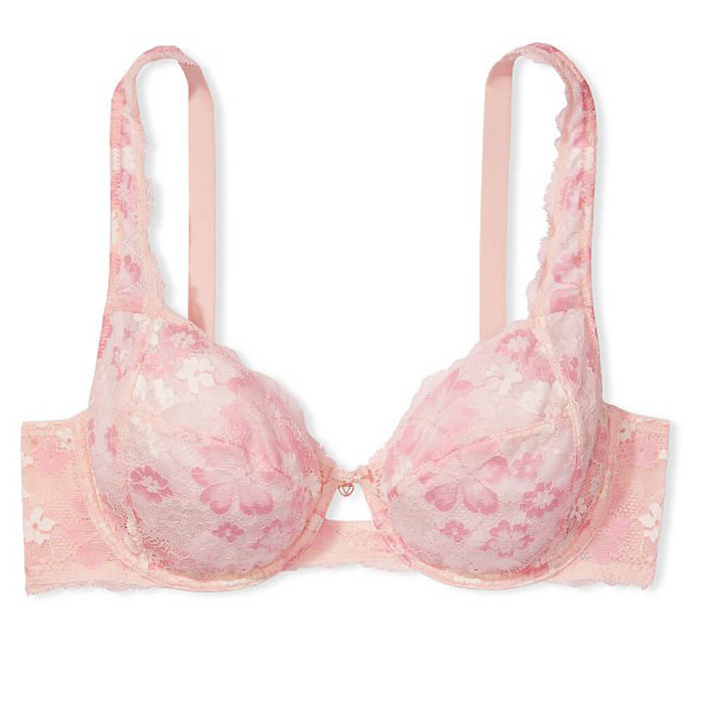Кружевной бюстгальтер Victoria's Secret Body by Victoria Fabulous Demi Cup, розовый