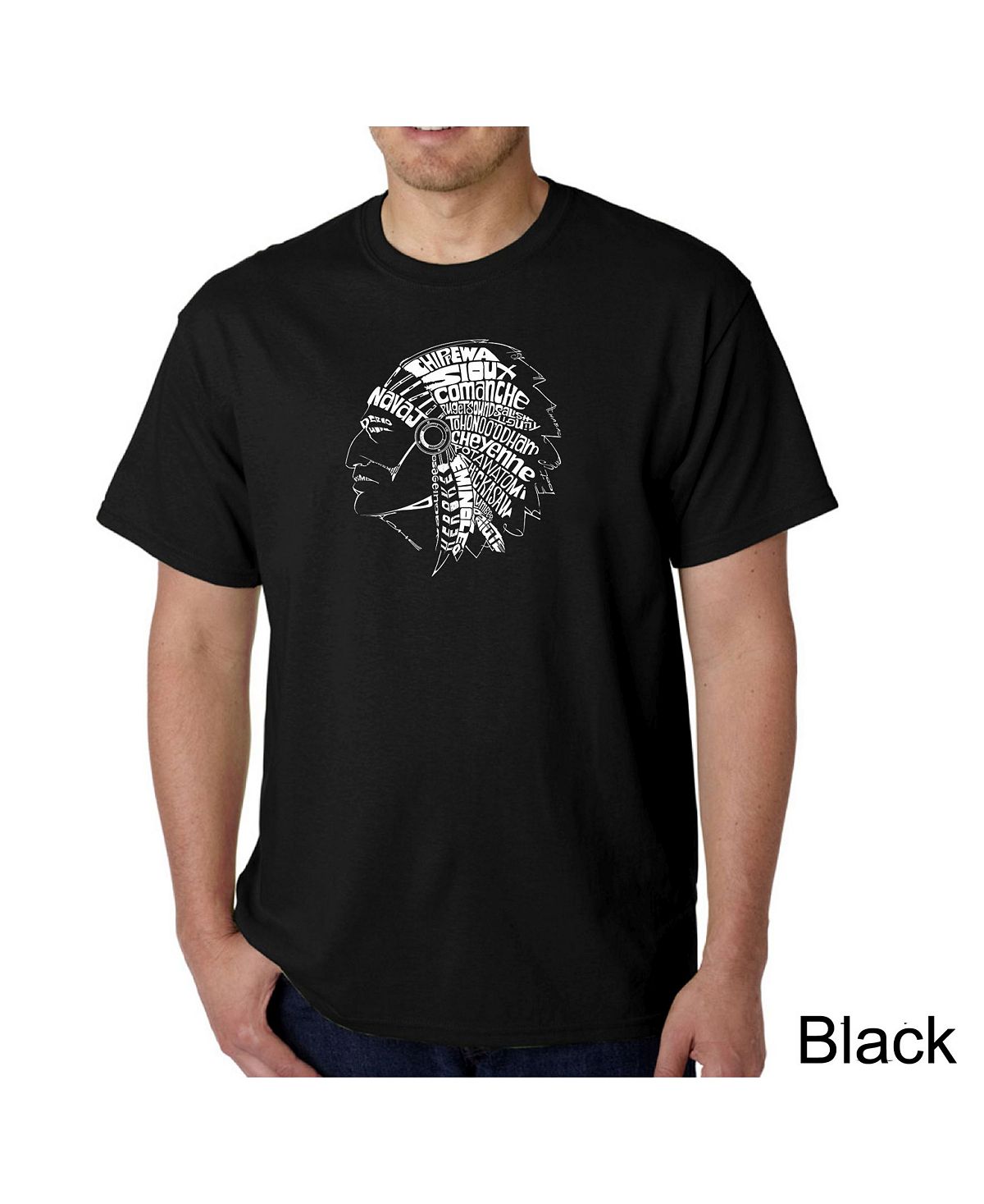 дикмар ян магия индейских племен Мужская футболка с надписью word art LA Pop Art, черный