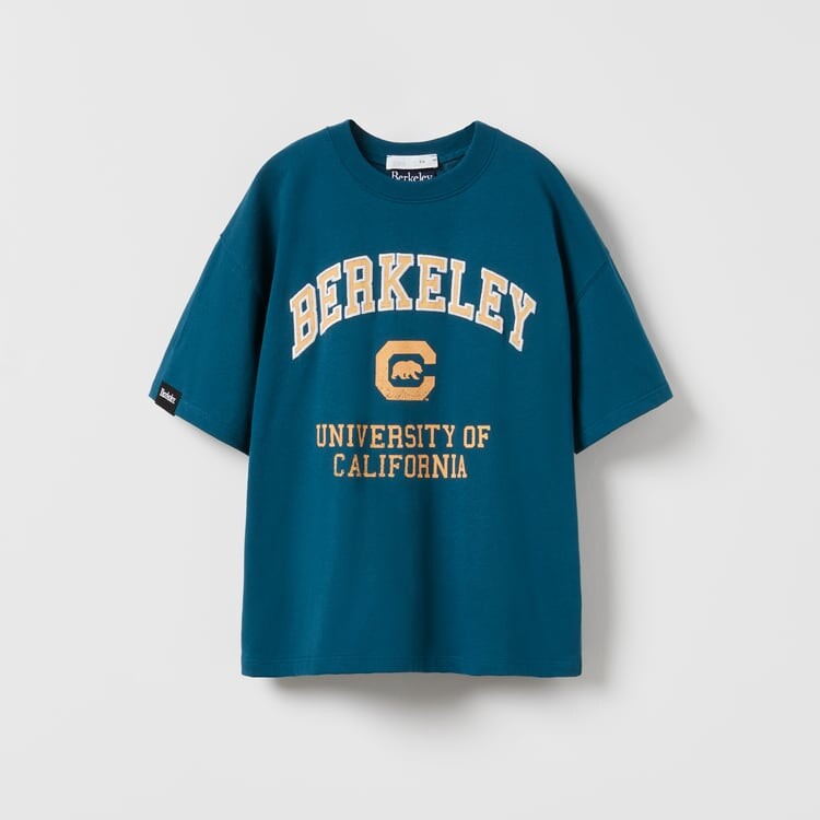 

Футболка Zara Berkeley University Of California Embroidered, синий