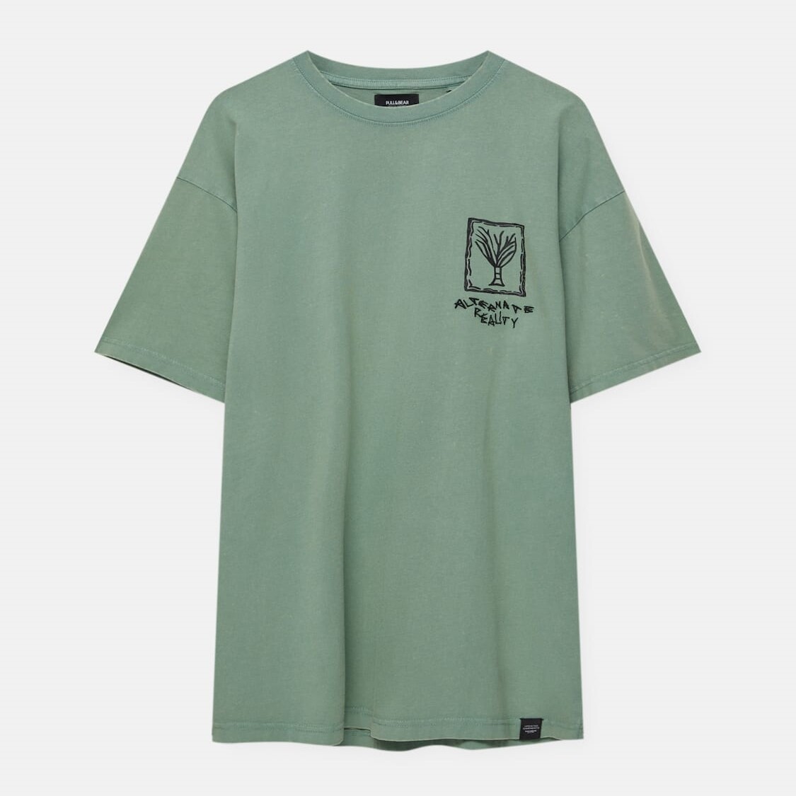 

Футболка Pull&Bear Short Sleeve Faded, зеленый