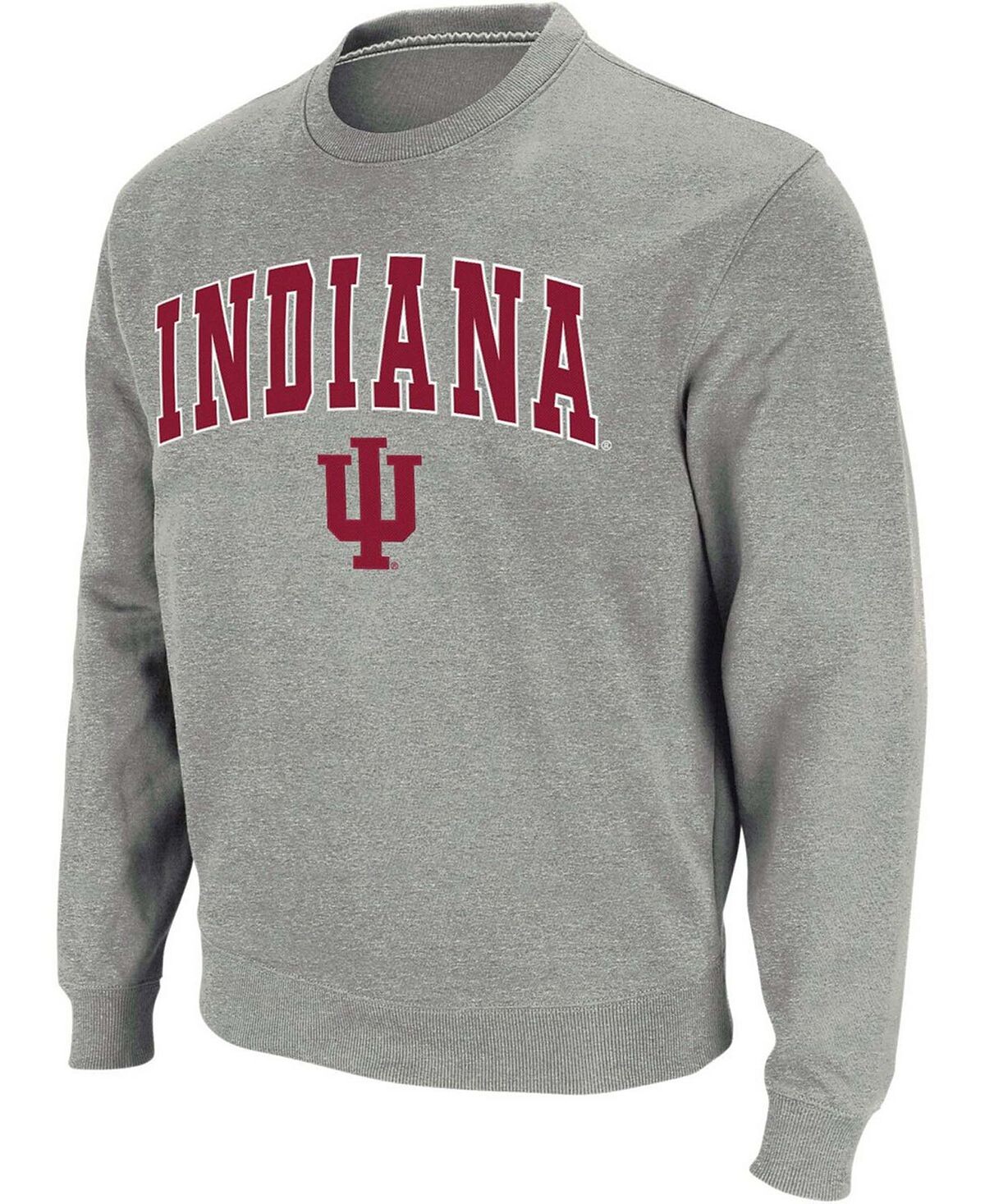 Мужская толстовка с круглым вырезом и логотипом indiana hoosiers arch grey heather heather Colosseum, мульти