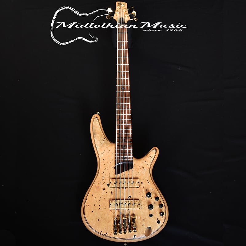 

Ibanez SR5BBLTD Premium Buckeye Burl — 5-струнный бас — дисплей/со скидкой (I0690E) с футляром @ 9lbs