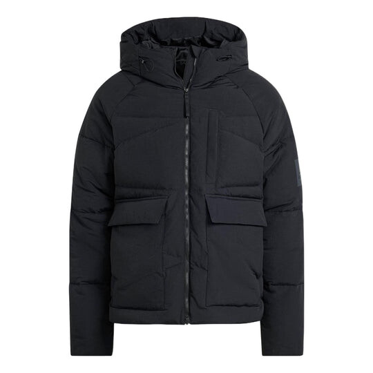 

Пуховик Adidas Solid Color Zipper Hooded HN9930, черный