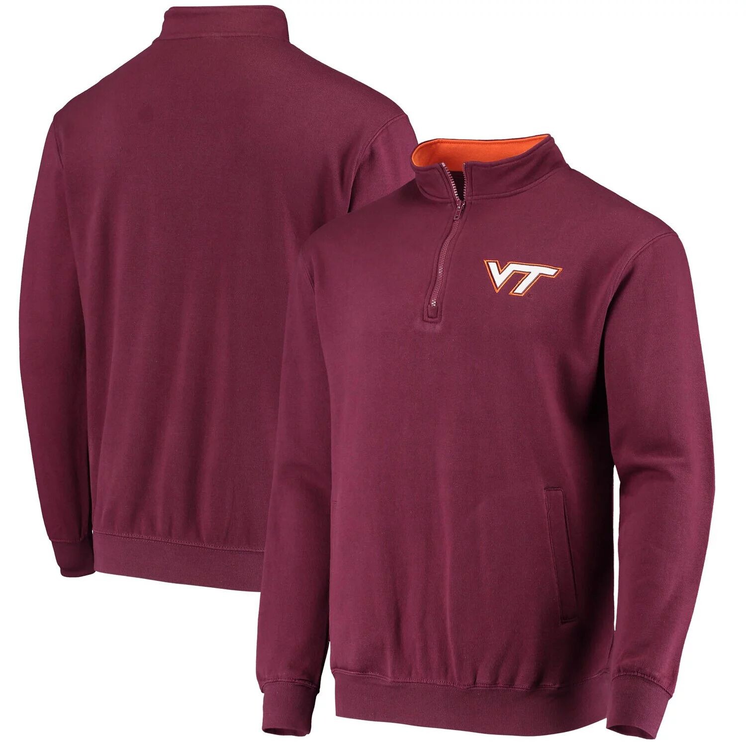 

Мужская темно-бордовая куртка с молнией до четверти и логотипом Virginia Tech Hokies Tortugas Colosseum, Красный